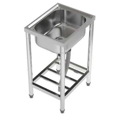 Camping Sink Stainless Steel Hand Wash Basin Outdoor Kitchen Single Bowl Sink UK • £72.95