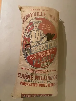 Berryville Mills Clarke Milling Co Berryville VA Perfection Flour Sack Adv Cloth • $99.99