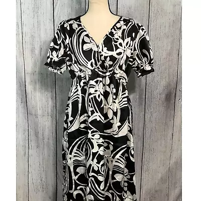 Motherhood Maternity Floral Black White Mini Dress Women's Size Large • $8