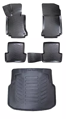 Floor Mats + Cargo Trunk Liner Fits Mercedes C-Class W204 2008-2014 Black 3D SET • $139.90