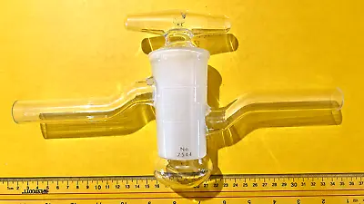 $30 • Buy Pyrex Lab Glass 2-way Vacuum Stopcock, No. 7544, 8MM Oblique Bore