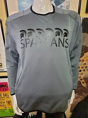 Michigan State Spartans Long Sleeve Pullover Baseball Warm Up Jersey Shirt Small • $19.99