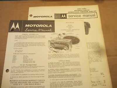 1962 International Truck Scout C R V Series  Motorola Radio Service Manual Set • $8