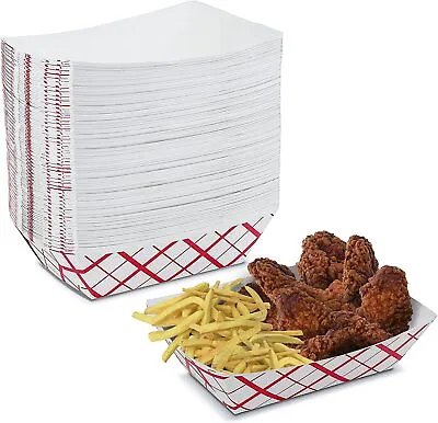 MT Products Food Paper Trays - 5 Lb Red-White Nacho Trays - Pack Of 50 • $19.31