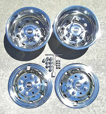 Ford E350 E450 RV Motorhome 16  92-07 Dually Wheel Covers Stainless Bolt On • $295