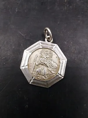 Vintage Georg Jensen Silver St Christopher Medal Pendant • $41.08