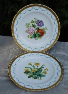 £9.50 • Buy 2 Fine Antique 19thC Minton Jewelled Cabinet Plates Circa 1880 - Mortlock Mark
