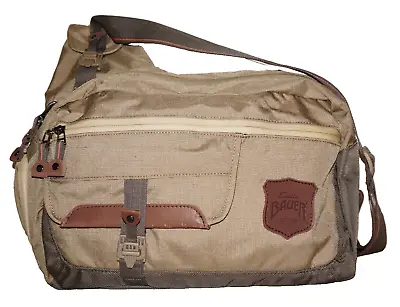 EDDIE BAUER Khaki Beige CORDURA Nylon Laptop Messenger Crossbody Bag • $29.99