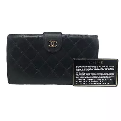CHANEL Wallet Matelasse Stitch Bifold Long Wallet Leather Authentic • £23.31