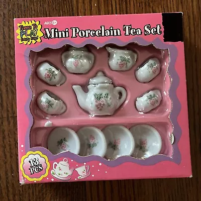 Mini Porcelain Tea Set Vintage Children Brand New 13 Piece Time To Play Floral • $12.99