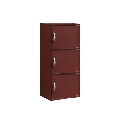 HODEDAH Standard Bookcase Doors 35.6-Inch 3-shelf Mahogany Wood • £52.23
