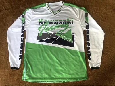 Vintage Motorcross Jersey Kawasaki KX SR KT 125 Team Green MX AHRMA VMX 250 500 • $38.53