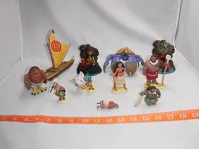 Disney PVC Characters Figures Moana Boat Volcano Pua  Maui Tamatoa Heihei Lot • $12.99