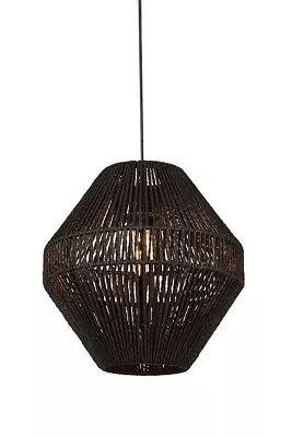 Kalina Rattan Easy Fit Light Shade 28.5 X 28 Cm Combe Black 1616 • £25.99