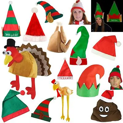 £4.94 • Buy Adult Hat Mens Womens Christmas Santa Claus Helper Elf Xmas Costume Accessories
