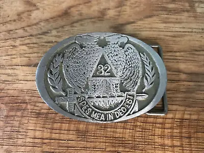 Vintage Scottish Rite 32 Double Eagle Masonic Solid Brass Belt Buckle • $24.98