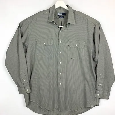 POLO By RALPH LAUREN Shirt Mens Extra Large Vintage Houndstooth Benford Casual • $20.12