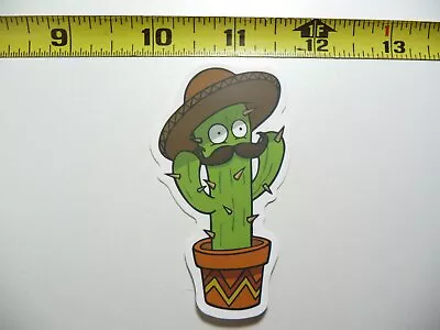 Mexican Food Thorny Cactus With Mustache Decal Sticker Mexico Southwestern • $2.49