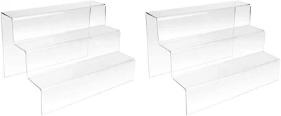 £16.99 • Buy 2 Pack 3 Step Acrylic Display Stand Counter Retail Riser Polish Plinth UK Stock