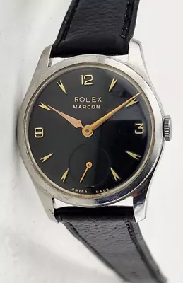 Rolex Marconi Black Dial Vintage Wrist Watch Oiled • $875