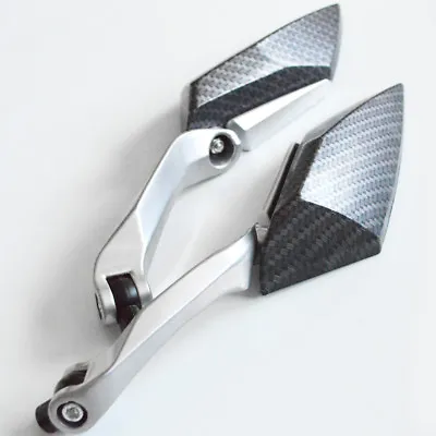 8mm 10mm Carbon Gy6 Motor Scooter Rear-view Mirrors For Vitacci Hyosung Kymco • $21.99