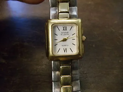 VINTAGE Anne Klien  Women's Watch 11/8058-9 NEW BATTERY NO DAMAGE GOLD/SILVER • $19.99