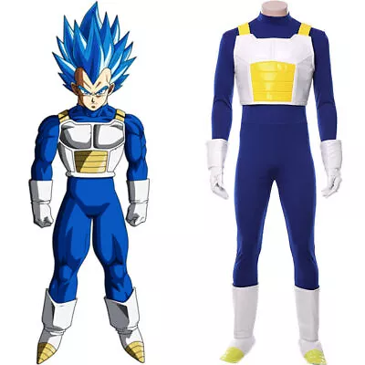 Dragon Cosplay Z Vegeta Costume IV Halloween Outfit Full Set Jumpsuit Shoe Cover • $62.96