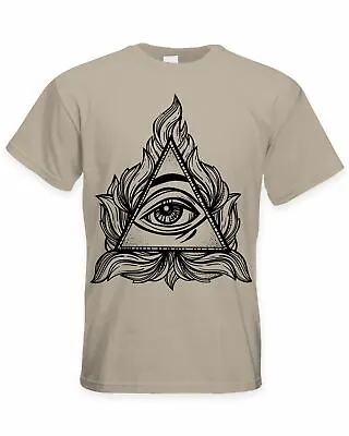 £12.95 • Buy All Seeing Eye In A Triangle Illuminati Large Print Men's T-Shirt - NWO Pagan