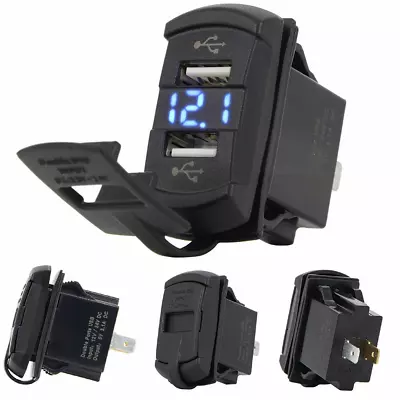Car ATV Auto Dual USB Charger LED Digital Voltage Amp Gauge Ammeter Voltmeter  • $11.69
