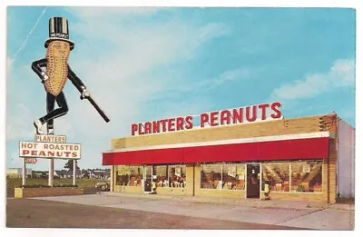 NORFOLK VA Advertising Postcard PLANTERS MR. PEANUTS STORE Hot Roasted VIRGINIA • $6.49
