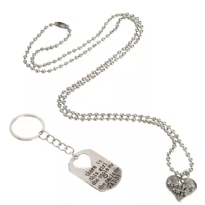  Father Daughter Keychain & Daddys Girl Necklace Set  There's This Girl Who • $8.95