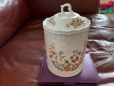Aynsley Cottage Garden Bone China Large Biscuit Jar With Lid • £10