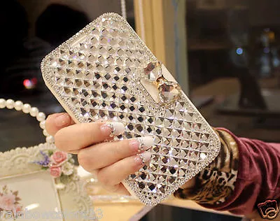 £1.50 • Buy 🇬🇧 Bow Knot Crstal Diamond Wallet Flip Case Cover 4 Samsung Galaxy,iphone 🇬🇧