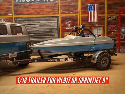 McCue RC Boat Trailer 1/18 1/24 For Wl917/Sprintjet Raw Builders Kit Single Axle • $28.99