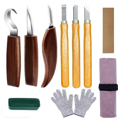 £20.99 • Buy 10PCS Wood Carving Chisel Kit Woodworking Whittling Cutter Tools Full Set