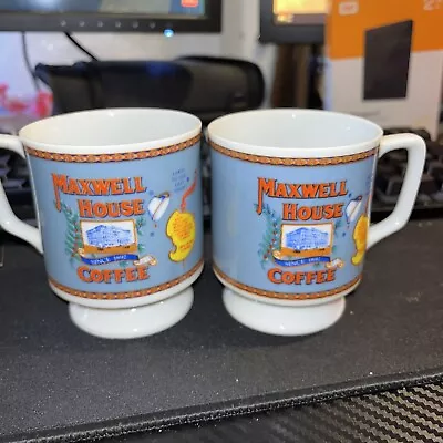 SET Of 2 Vintage MAXWELL HOUSE COFFEE Cups Mugs 1970's • $10