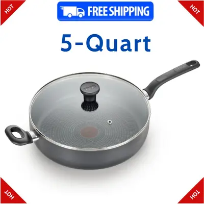 T-fal Easy Care Nonstick Cookware Jumbo Cooker 5 Quart Grey - FREE SHIPPING • $29.56