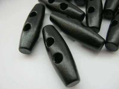 £2.49 • Buy 10 Black Toggle Buttons 35mm (1 1/4 ) Duffel Coats Buttons Clothes Sewing Button