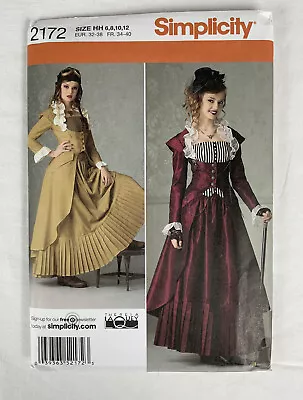 Victorian Steampunk Costume Misses SZ 6-12 Simplicity 2172 Sewing Pattern UNCUT • $8.95