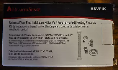 HEARTHSENSE HSVFIK Universal Kit Vent Free Gas Heating Appliance Installation • $6.99