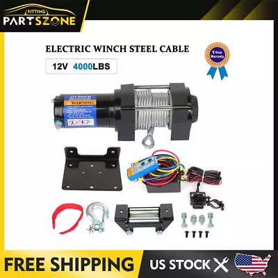 12V 4000LBS Electric Winch Towing Truck 4.8mm*15m Steel Rope Off Road 4000lb New • $85.99