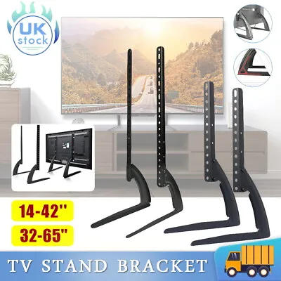 Universal Table Top TV Stand Bracket Leg Mount LED LCD Flat TV Screen 14-65 Inch • £12.99