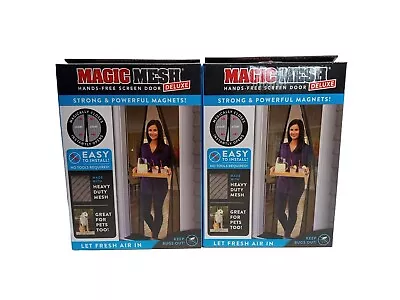 2 Magic Mesh Deluxe Hands Free Magnetic Screen Door 83  X 39  Black • $32.95