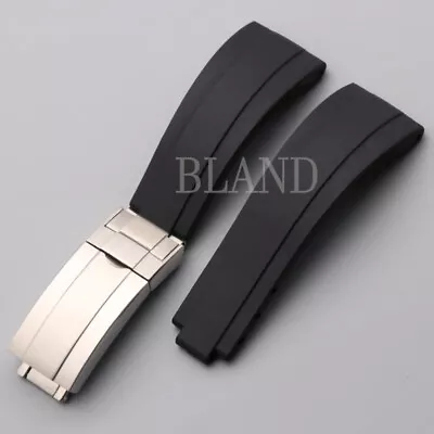 Rubber Watch Band Strap Fits For Rolex Daytona SUB GMT OYSTERFLEX 20mm  Black • £23.98