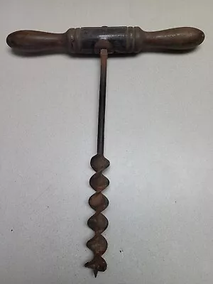 Rustic Barn Auger Vintage Primitive T Handle Hand Drill Beam Tool 16  X 1 1/4  • $24.93