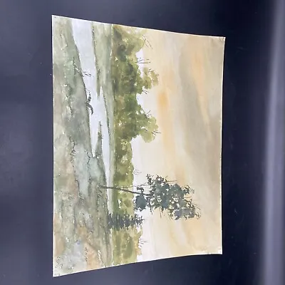 European River Marsh Scene Original Watercolor Signed • $50