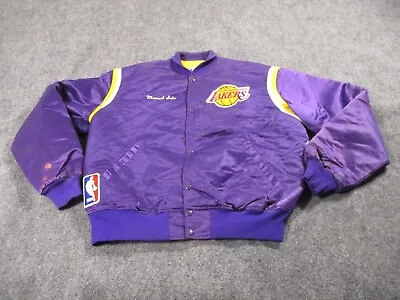 Vintage Los Angeles Lakers Jacket Men's Extra Large Purple Satin Starter NBA* • $98.88
