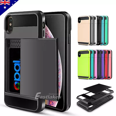 $8.99 • Buy For Apple IPhone 13 12 11 Pro XS Max XR SE Wallet Card Holder Shockproof Case
