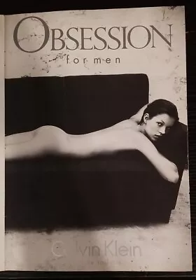 Vintage CALVIN KLEIN KATE MOSS Sexy Poster Print Ad 1994 OBSESSION MEN  • £9.49