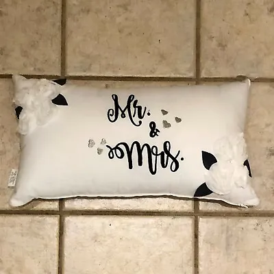 White Mr. & Mrs. Wedding Throw Pillow - 19 H X 11 W • £8.66